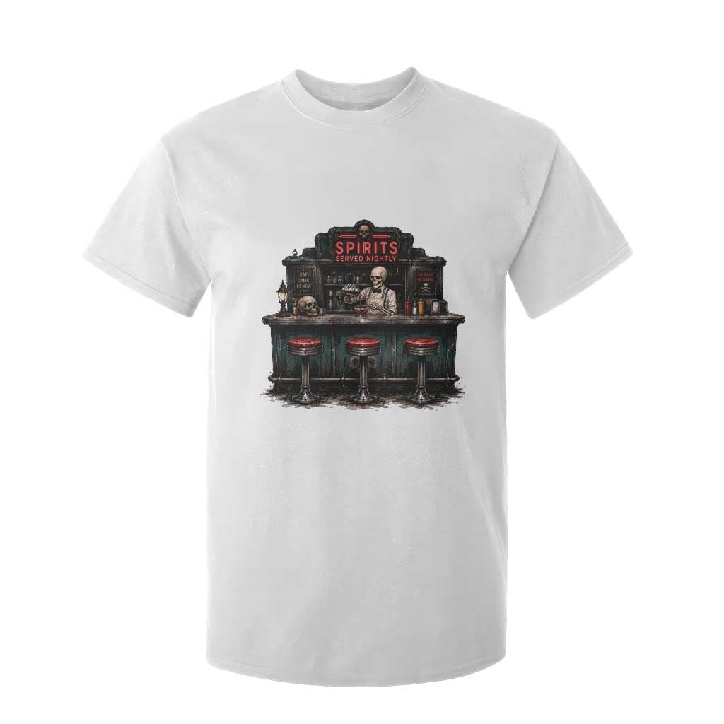 Skeleton Bartender Halloween Haunted Bar T Shirt For Kid Spirits Served Nightly Bar Lover