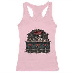 Skeleton Bartender Halloween Haunted Bar Racerback Tank Top Spirits Served Nightly Bar Lover