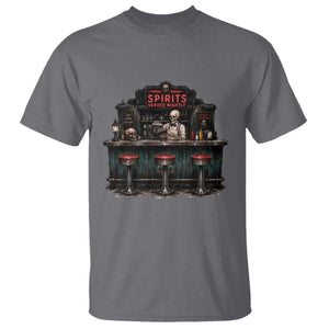 Skeleton Bartender Halloween Haunted Bar T Shirt Spirits Served Nightly Bar Lover