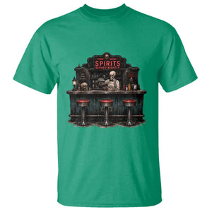 Skeleton Bartender Halloween Haunted Bar T Shirt Spirits Served Nightly Bar Lover