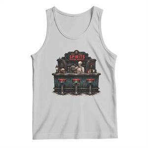 Skeleton Bartender Halloween Haunted Bar Tank Top Spirits Served Nightly Bar Lover