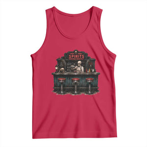 Skeleton Bartender Halloween Haunted Bar Tank Top Spirits Served Nightly Bar Lover
