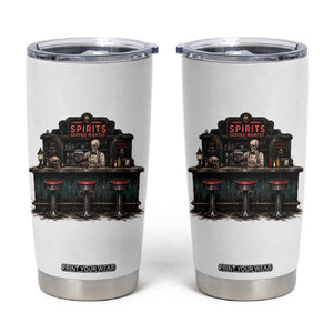 Skeleton Bartender Halloween Haunted Bar Tumbler Cup Spirits Served Nightly Bar Lover