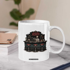 Skeleton Bartender Halloween Haunted Bar Coffee Mug Spirits Served Nightly Bar Lover
