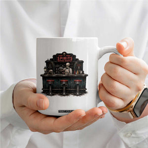 Skeleton Bartender Halloween Haunted Bar Coffee Mug Spirits Served Nightly Bar Lover