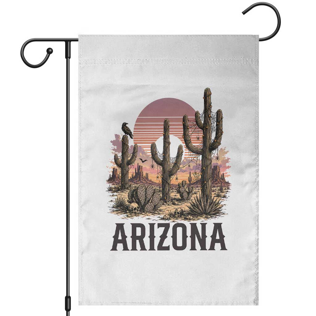 Arizona Halloween Retro Desert Cactus Garden Flag Grand Canyon State Spooky Sunset