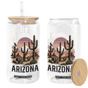 Arizona Halloween Retro Desert Cactus Glass Can Grand Canyon State Spooky Sunset