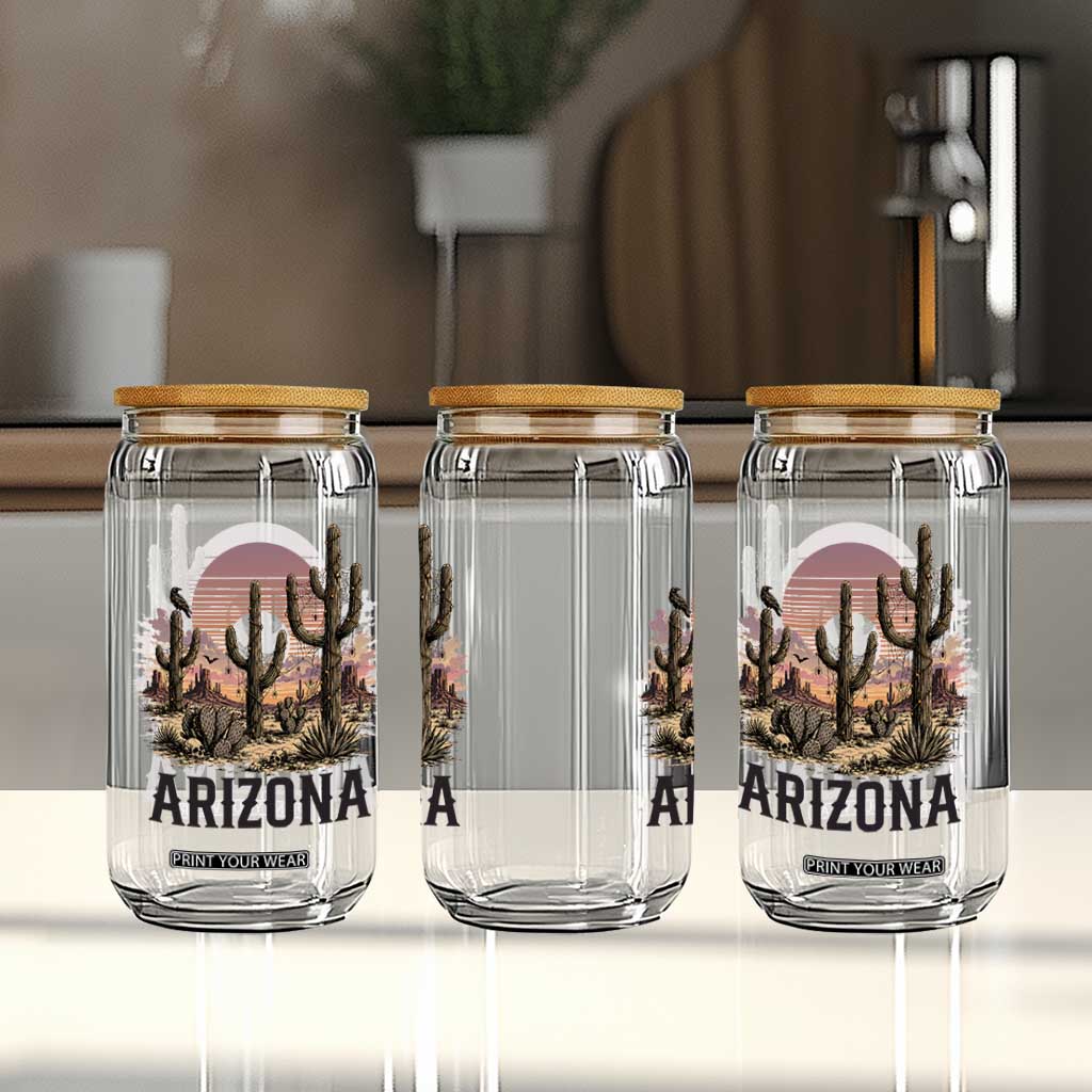 Arizona Halloween Retro Desert Cactus Glass Can Grand Canyon State Spooky Sunset