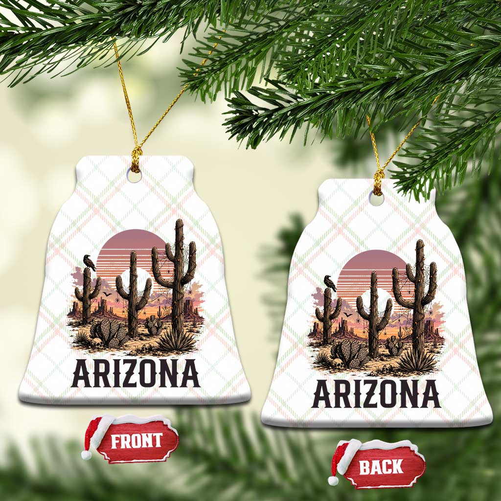 Arizona Halloween Retro Desert Cactus Ceramic Ornament Grand Canyon State Spooky Sunset