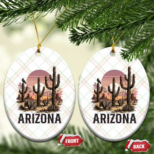 Arizona Halloween Retro Desert Cactus Ceramic Ornament Grand Canyon State Spooky Sunset