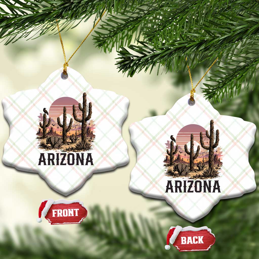 Arizona Halloween Retro Desert Cactus Ceramic Ornament Grand Canyon State Spooky Sunset