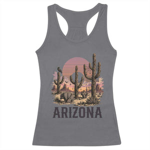 Arizona Halloween Retro Desert Cactus Racerback Tank Top Grand Canyon State Spooky Sunset