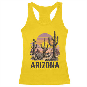 Arizona Halloween Retro Desert Cactus Racerback Tank Top Grand Canyon State Spooky Sunset