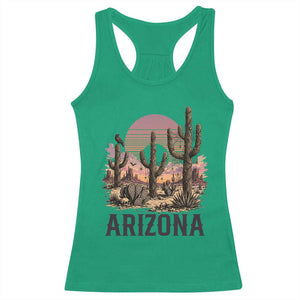 Arizona Halloween Retro Desert Cactus Racerback Tank Top Grand Canyon State Spooky Sunset