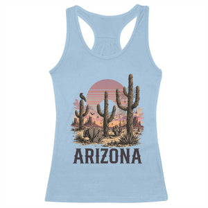 Arizona Halloween Retro Desert Cactus Racerback Tank Top Grand Canyon State Spooky Sunset