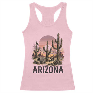 Arizona Halloween Retro Desert Cactus Racerback Tank Top Grand Canyon State Spooky Sunset
