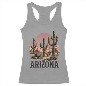 Arizona Halloween Retro Desert Cactus Racerback Tank Top Grand Canyon State Spooky Sunset
