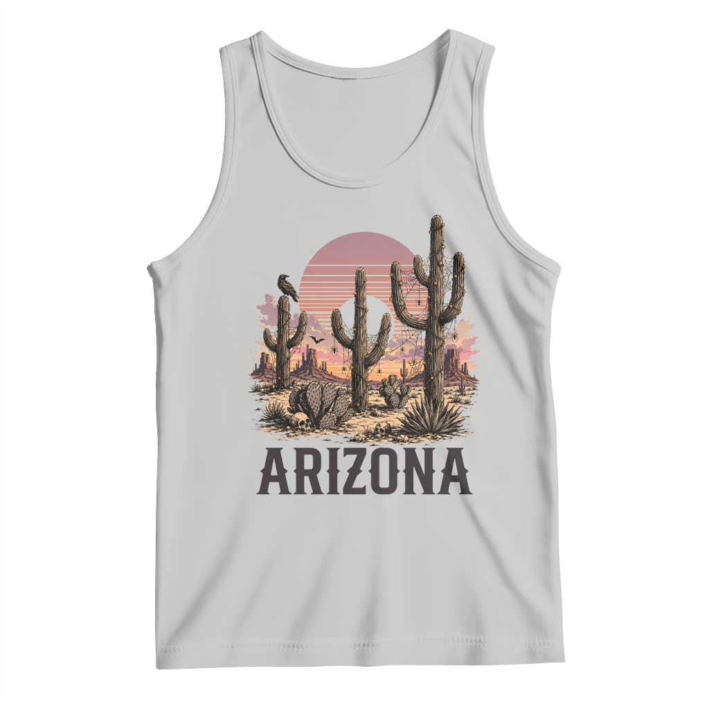 Arizona Halloween Retro Desert Cactus Tank Top Grand Canyon State Spooky Sunset