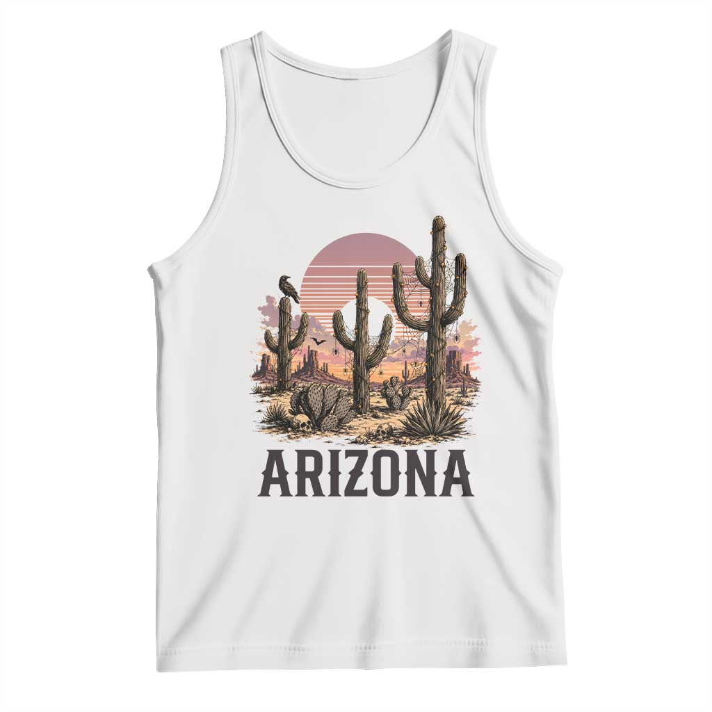 Arizona Halloween Retro Desert Cactus Tank Top Grand Canyon State Spooky Sunset