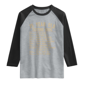 Funny 75 Year Old Texting Code Raglan Shirt Senior Citizen 75th Birthday Gift