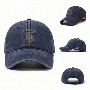 Funny 75 Year Old Texting Code Washed Cotton Baseball Cap Senior Citizen 75th Birthday Gift