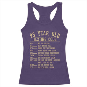 Funny 95 Year Old Texting Code Racerback Tank Top Senior Citizen 95th Birthday Gift