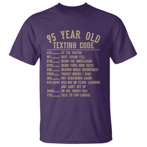 Funny 95 Year Old Texting Code T Shirt Senior Citizen 95th Birthday Gift