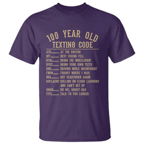Funny 100 Year Old Texting Code T Shirt Senior Citizen 100th Birthday Gift