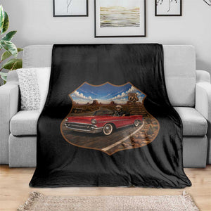 Funny George Washington Route Highway 66 Throw Blanket Historical Parody Patriotic Road Trip