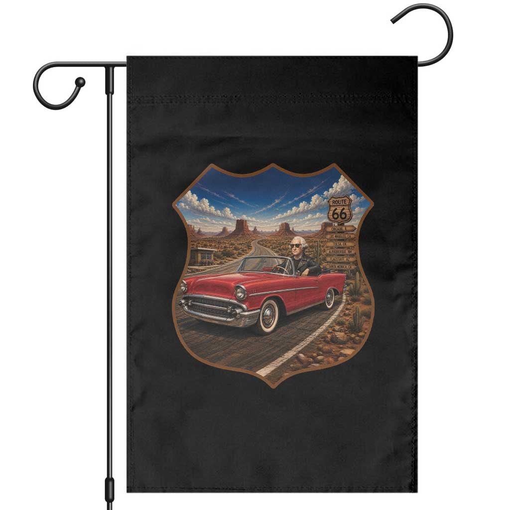 Funny George Washington Route Highway 66 Garden Flag Historical Parody Patriotic Road Trip