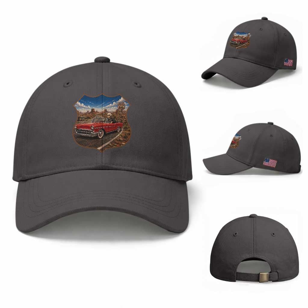 Funny George Washington Route Highway 66 Baseball Cap Historical Parody Patriotic Road Trip
