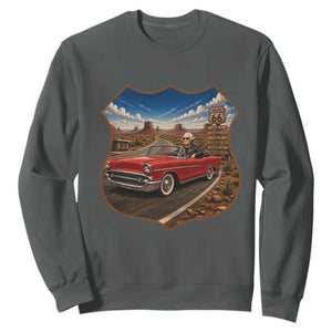Funny George Washington Route Highway 66 Sweatshirt Historical Parody Patriotic Road Trip