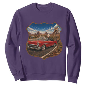 Funny George Washington Route Highway 66 Sweatshirt Historical Parody Patriotic Road Trip