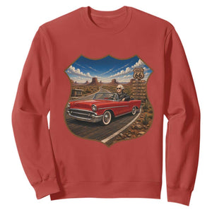 Funny George Washington Route Highway 66 Sweatshirt Historical Parody Patriotic Road Trip