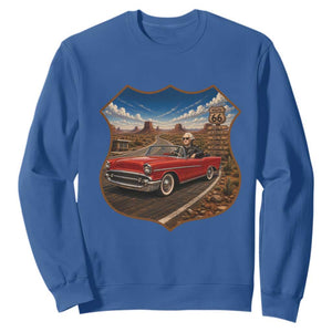 Funny George Washington Route Highway 66 Sweatshirt Historical Parody Patriotic Road Trip