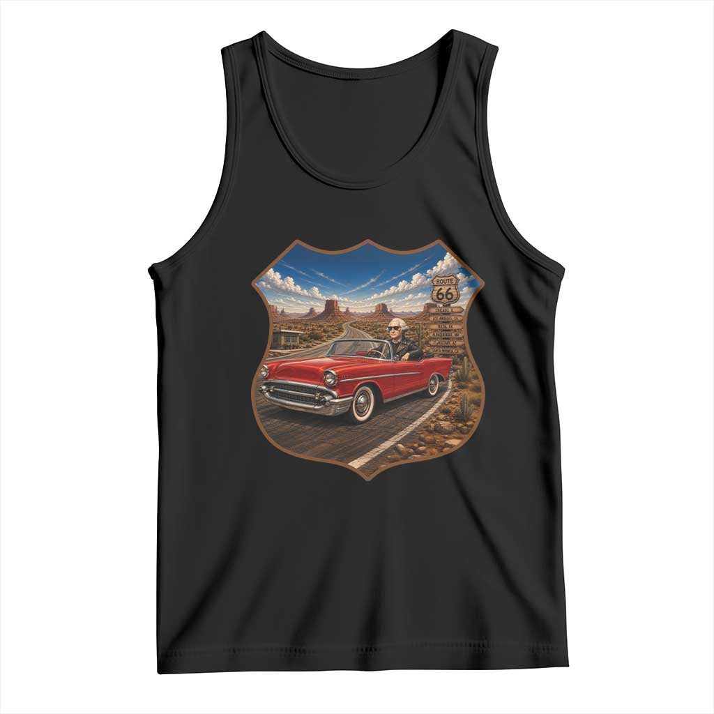 Funny George Washington Route Highway 66 Tank Top Historical Parody Patriotic Road Trip