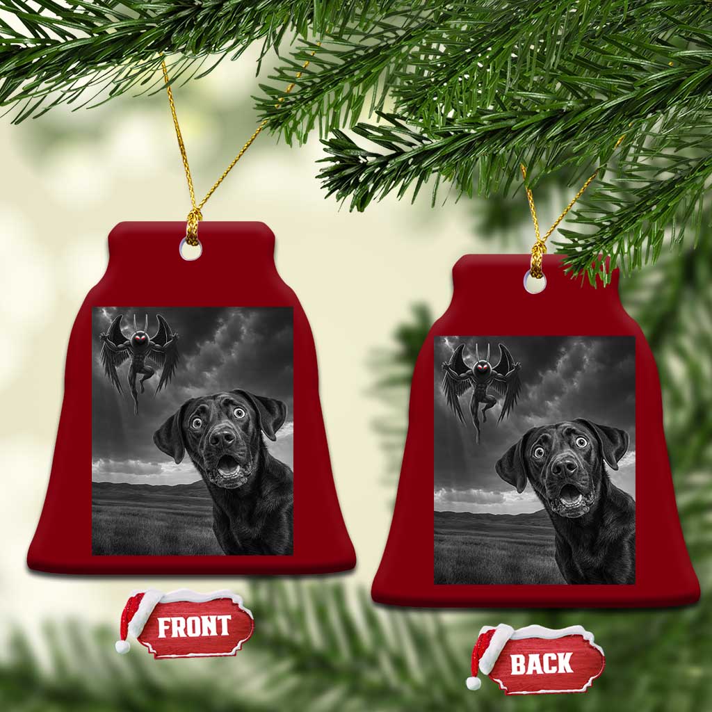 Funny Labrador Selfie With Mothman Ceramic Ornament Cryptid Gift TS12 Print Your Wear
