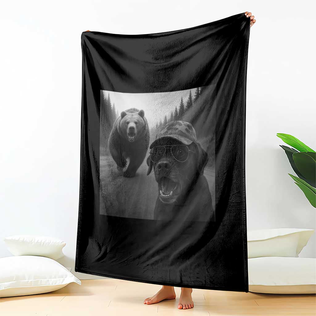 Funny Labrador Selfie With Bear Throw Blanket Dog Lover Gift TS12 Print Your Wear