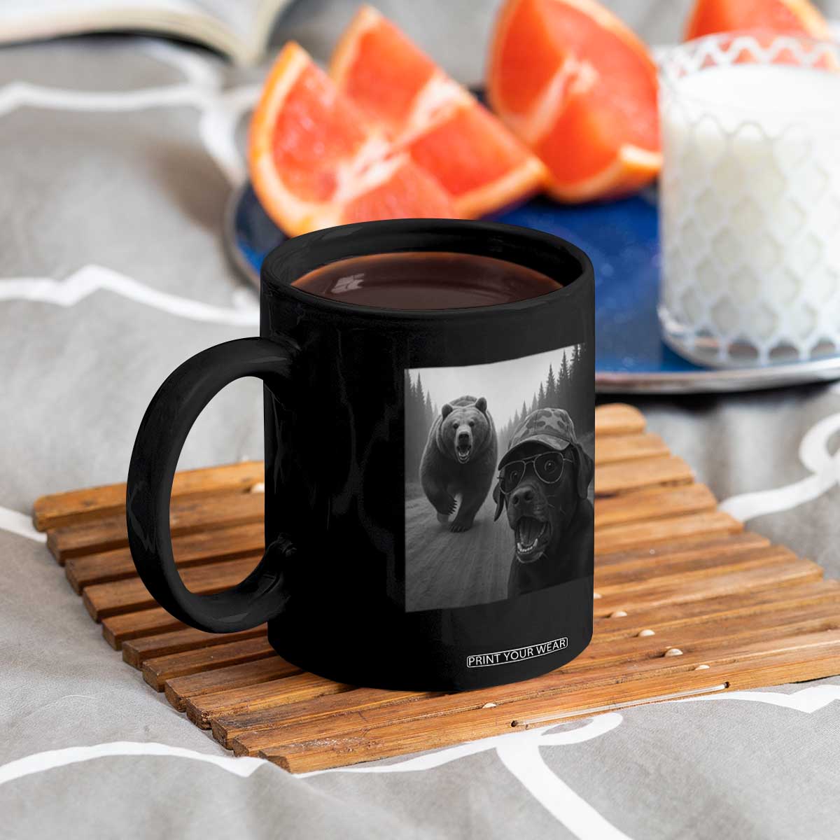 Funny Labrador Selfie With Bear Coffee Mug Dog Lover Gift TS12 Print Your Wear