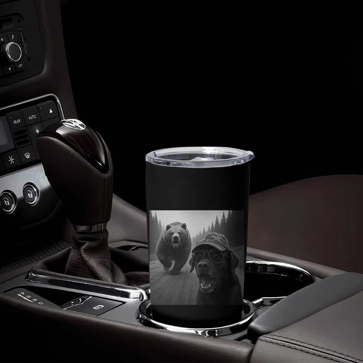 Funny Labrador Selfie With Bear Tumbler Cup Dog Lover Gift TS12 Print Your Wear