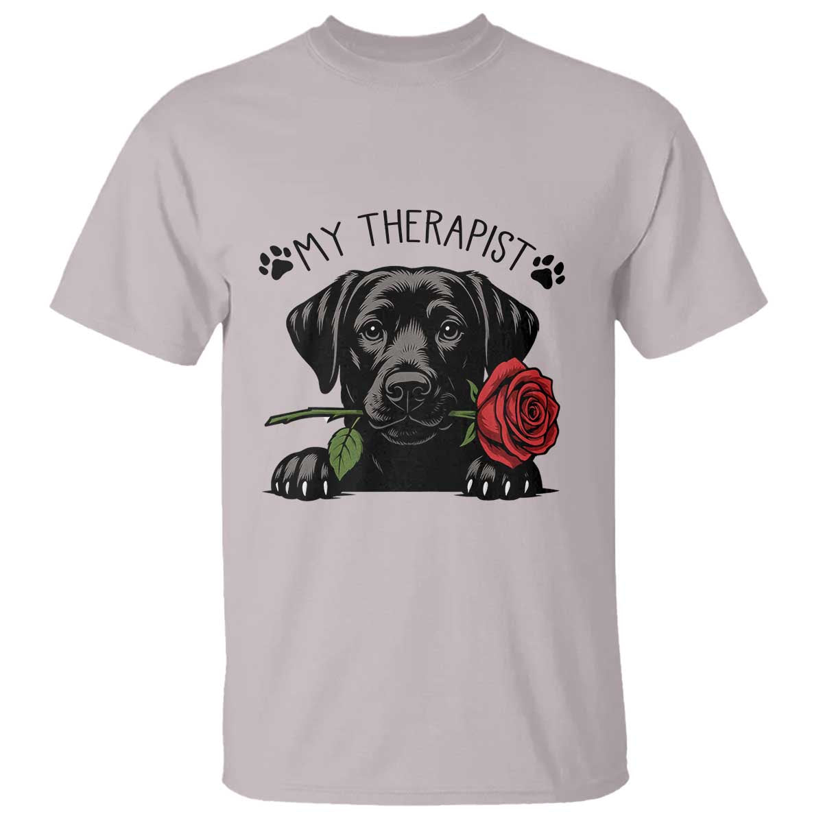 Black Labrador Retriever Is My Therapist T Shirt Dog Lover Gift TS12 Ice Gray Print Your Wear