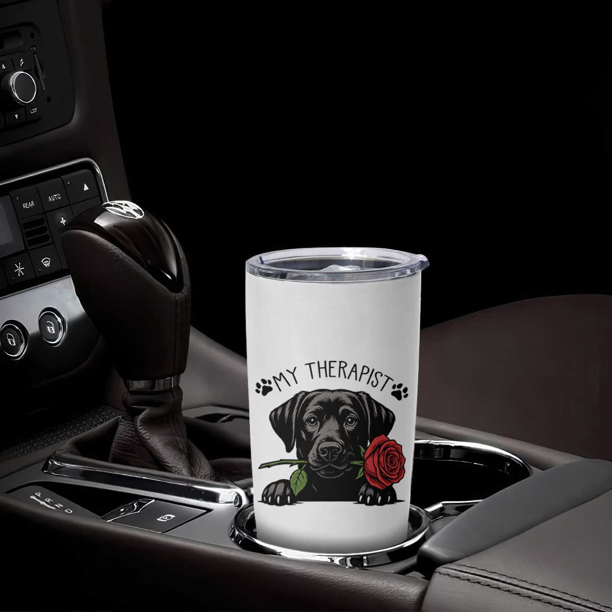 Black Labrador Retriever Is My Therapist Tumbler Cup Dog Lover Gift TS12 Print Your Wear