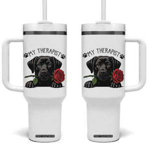 Black Labrador Retriever Is My Therapist Tumbler With Handle Dog Lover Gift TS12 One Size: 40 oz White Print Your Wear