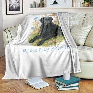 My Dog Is My Therapist Throw Blanket Labrador Retriever Lover Gift TS12 Print Your Wear