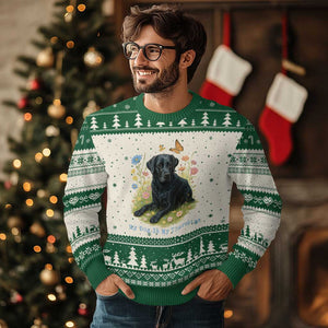 My Dog Is My Therapist Ugly Christmas Sweater Labrador Retriever Lover Gift TS12 Beige Green Print Your Wear