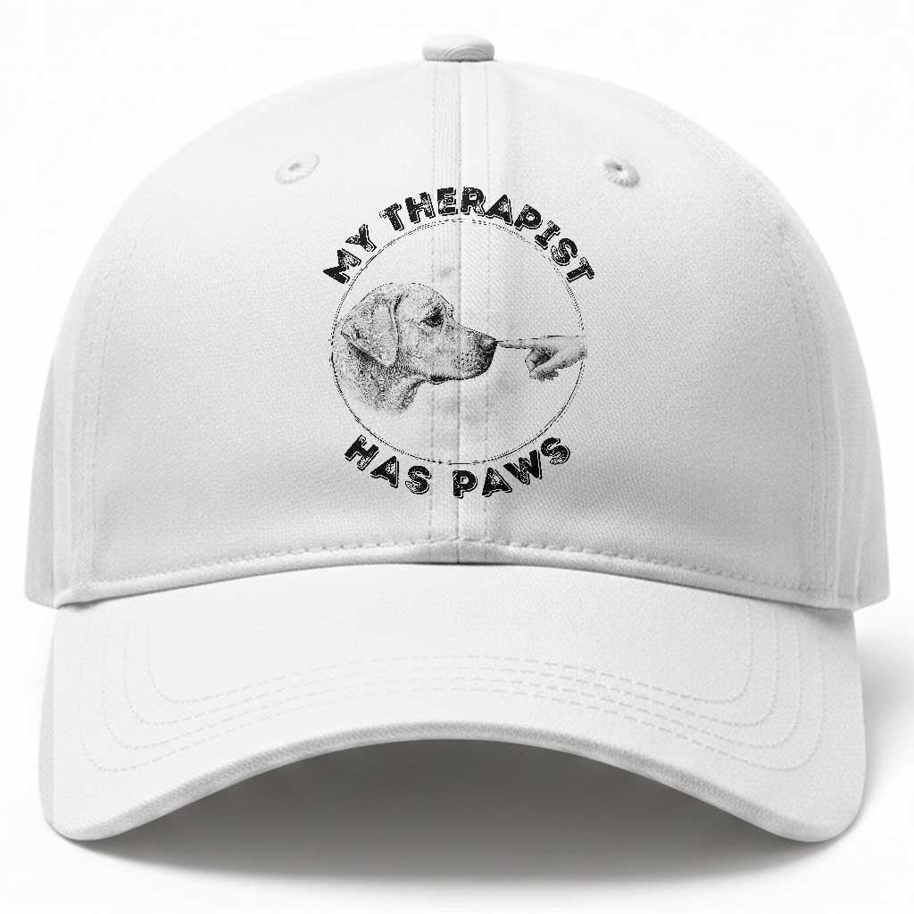 Funny Labrador Retriever Gift Baseball Cap My Therapist Has Paws TS12 Print Your Wear