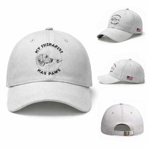 Funny Labrador Retriever Gift Baseball Cap My Therapist Has Paws TS12 Baseball Cap Universal Fit White Print Your Wear