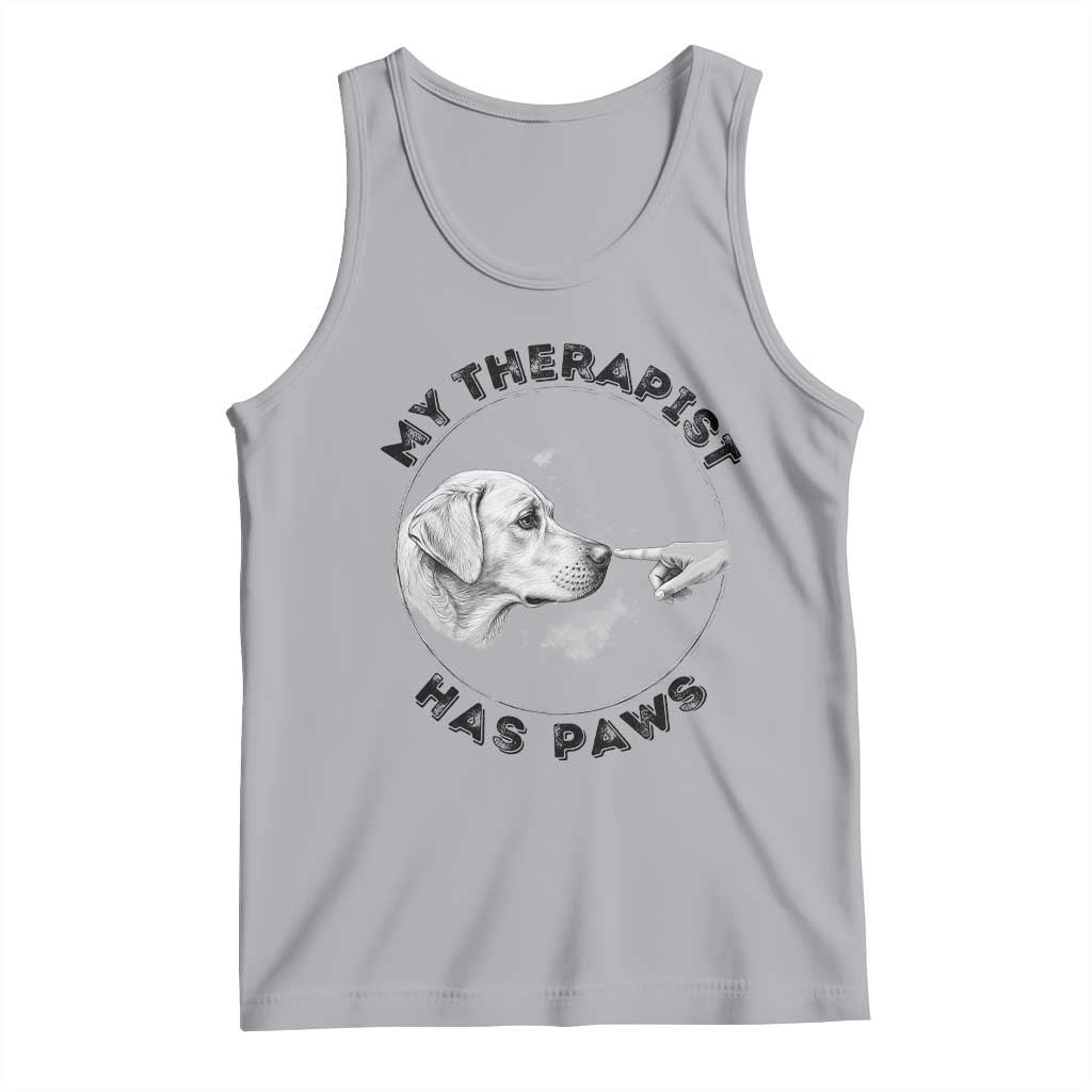 Funny Labrador Retriever Gift Tank Top My Therapist Has Paws TS12 Athletic Heather Print Your Wear