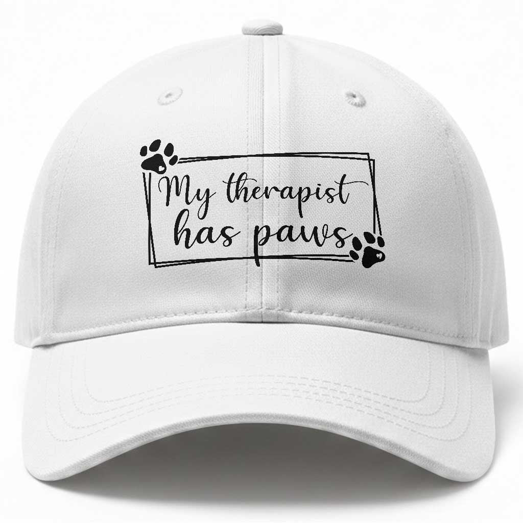 Funny Dog Lover Baseball Cap My Therapist Has Paws TS12 Print Your Wear
