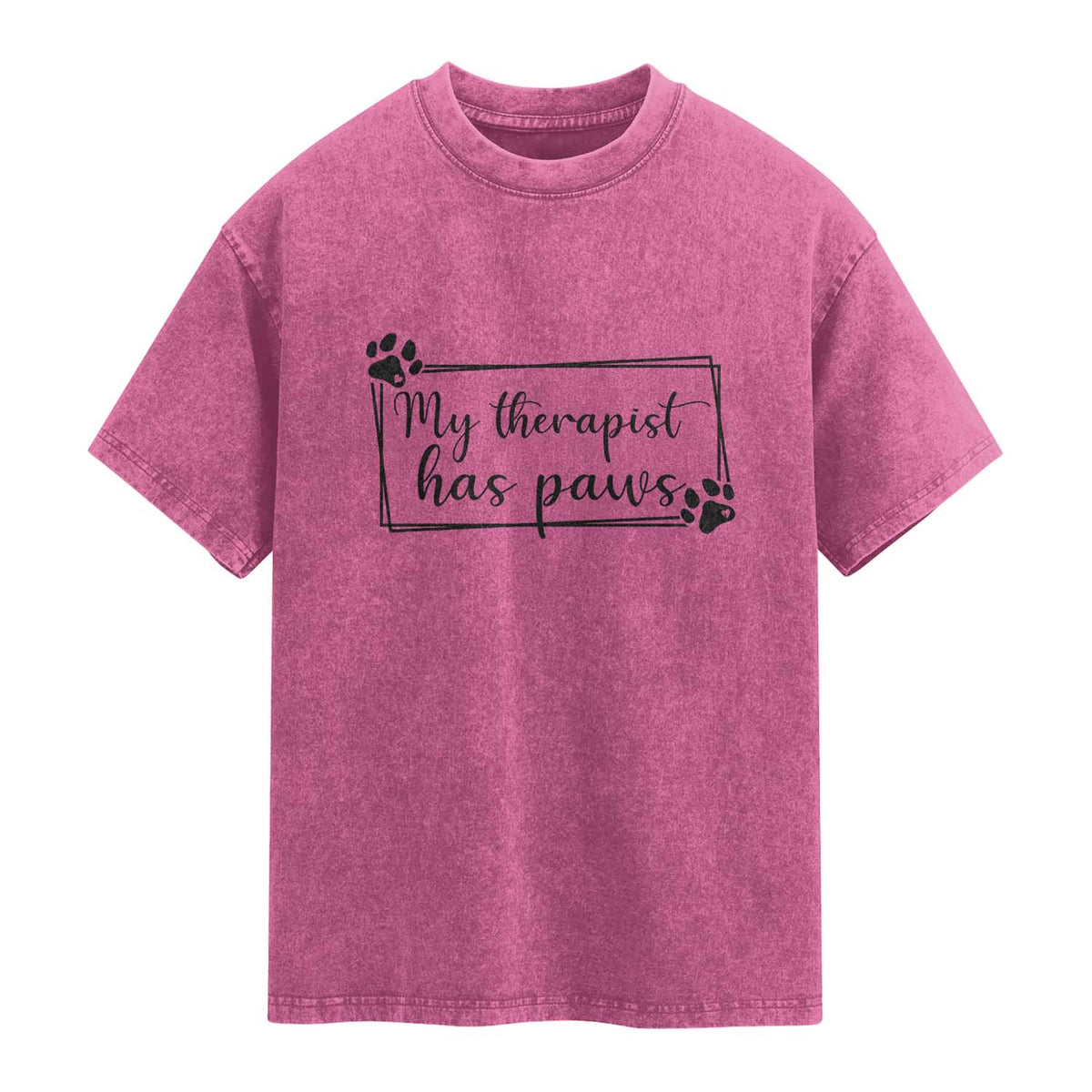 Funny Dog Lover Washed Cotton T-Shirt My Therapist Has Paws